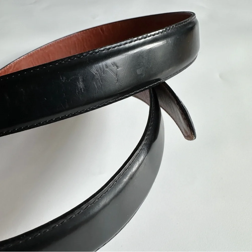 Coach Men’s Vintage Black Leather Belt with Gold Buckle Size 42”